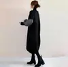 Vestido de Tricô com Bloqueio de Cores Design de Nicho Estilo Japonês Novo para a Primavera de 2026 para Mulheres, Comprimento Médio Estilo Verão