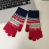Luvas de Natal ins floco de neve inverno feminino fofo quente inverno equitação forradas com fleece espessadas ciclismo direção tela sensível ao toque