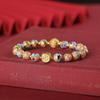 Pulsera Nacional de Beijing en Cloisonné con Perlas Pulidas, Base de Cobre Hecha a Mano, Esmalte Filigrana, Azul Quemado a Alta Temperatura, Pulsera del Año del Caballo para Mujer