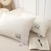 Núcleo de Almohada 100% Algodón, Algodón Puro de 60 Hilos, Almohada Suave que Protege el Sueño, Almohada Clase A para Mamás, Bebés y Niños, Almohada Baja para Dormitorio Estudiantil, Par