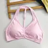 Colete Fitness Ajustável Alta Resistência Costas em T Yoga Sutiã à Prova de Choque com Suspensão no Pescoço Costas Bonitas Roupa Íntima Esportiva Secagem Rápida