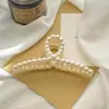 Rascador de Pelo Retro Francés Parte Trasera de la Cabeza Perla Pinza Grande de Garra Pasador para el Cabello de Niña Pinza de Tiburón Elegante Coreana