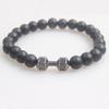 Zhou Lianfa Accesorios Transfronterizos Pulsera de Piedra Volcánica Aleación Negra Mate Mancuerna Pulsera de Energía Pulsera de Cuentas para Yoga