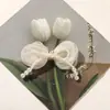 Super estilo de hada, malla, romántico, lazo de perlas artificiales, DIY, estilo suave y hermoso, accesorio para el cabello, pinza lateral, accesorio para ropa y bolso