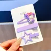 Novos Prendedores de Cabelo Kuromi Infantis para Meninas, Presilhas Laterais de Desenho Animado Sanrio para Franja, Pentes de Cabelo para Bebês, Acessórios de Cabelo para Meninas