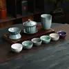 Conjunto de Chá Cerâmico Cinco Fornos Famosos Caixa de Presente para Casa e Escritório, Conjunto Completo de Chá Kung Fu, Item de Lembrança e Presente