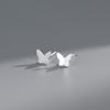 Estilo Coreano Estilo ins Hebilla de Tornillo Simple Brillante Mariposa Aretes de Tuerca de Hueso de Trémula de Pie de Plata Esterlina 999 para Mujer