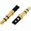 Plug estéreo de 3,5 mm banhado a ouro Plug de áudio DC3,5 Pino de fone de ouvido banhado a ouro com cauda pequena de placa de 4,5