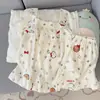 Pijama de verano nuevo para mujer, shorts de manga corta, algodón nube suave y amigable con la piel, conjunto de ropa de casa elegante y lindo, artículo popular