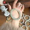 Pulsera de Jade Xinjiang Tianshan Cui Kunlun Cui Jade Tira Redonda Blanca Cera Seda Dorada Pulsera de Jade Jade del Gobi Pulsera de Color Jade
