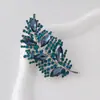 Broche de Hoja de Lujo Retro de Gama Alta, Accesorio Versátil para Traje, Abrigo, Vestido, Broche de Moda con Cristales de Imitación Coloridos
