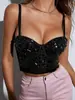 Fabricante Lu Qiuguo Db082 Sujetador Estilo Chica Picante con Adorno de Pedrería para Mujer, Camisola Exterior, Sujetador Moldeador con Ballenas y Hermoso Diseño de Espalda
