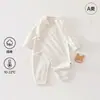 Mono de algodón puro clase A para bebé recién nacido de otoño, mameluco de algodón de colores de manga larga para niños y niñas de 0 a 6 meses, ropa interior base para dormir