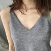 Jiawei Cor Pura Gola V Alça Curta Roupa Externa Estilosa Colete Elegante com Top Casual B9853