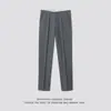 Calça de terno pequena afunilada de cor sólida de verão masculina estilo britânico slim fit calça lápis calça casual calça de terno longa para negócios