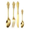 Talheres de aço inoxidável 304 Palace Gold banhados a ouro verdadeiro, talheres de atacado parcialmente banhados a ouro