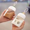 Taza Gordita Linda Alto Valor de Belleza Gordita Mini Portátil Vaso de Agua Vidrio Borosilicato Alto con Escala Vaso Agitador