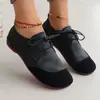 Outono 2026 Cor Lisa Bloco de Cor Cadarço Estilo Mori Salto Baixo Bico Redondo Sapatos Individuais Casuais Versáteis Moda Feminina Sapatos de Dirigir