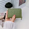 Nova Bolsa de Cartão com Padrão Trançado Moda Elegante Simples Versátil Durável Multi-cartões Grande Capacidade Troco