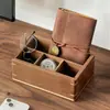 Caja de Almacenamiento para Control Remoto de Nogal Negro Mesa de Café Escritorio Sala de Estar Mesa de Comedor Caja de Almacenamiento de Lujo Ligero Portalápices de Madera Maciza