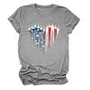 Camiseta de Moda Casual Trendy para Mujer con Estampado de Avión y Corazón, Cuello Redondo y Manga Corta de Amazon al por Mayor Transfronteriza