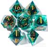 Nuevo set de dados de resina puntiagudos de calavera de gran venta del fabricante, dados afilados, dados poliédricos, dados para juegos de rol DND