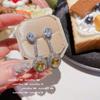 Pendientes Schubert Flor Joya Rosa Chapado en Oro de 18K Pendientes Colgantes Zirconia Lazo Pendientes Pulsera