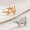 Brincos de Estrela Micro-Embellished Transfronteiriços, Femininos, Versáteis, Luxo Leve, Brincos Presilha para Cartilagem da Orelha Perfurada com Estrela, Joias de Alto Padrão