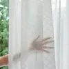Nueva Tela de Cortina de Lino Semi-Opaca con Filtración de Luz de Madera Natural Estilo Japonés para Sala de Estar, Balcón, Ventana de Dormitorio