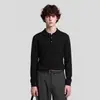 Roupas masculinas APO Suéter de malha masculina de manga comprida de luxo transfronteiriço, estilo old money, corte solto, gola polo, suéter casual, top para usar por baixo
