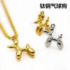 Collar de Perro Globo Infantil Japonés y Coreano de Producción Propia del Fabricante, Tendencia de Celebridad de Internet, Colgante de Dibujos Animados Estéreo Personalizado Chapado en 18K