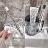 Vaso para Enjuague Bucal con Patrón de Glaciar para Uso Doméstico, Vaso para Cepillado de Dientes y Lavado para Mujeres, Vaso Dental, Vaso Transparente de Gran Capacidad para Cepillos de Dientes