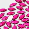 Rinestones Acrílicos Ojo de Caballo de 7*15mm Cosidos a Mano con Agujeros, Brillantes, Material para Manualidades y Accesorios de Ropa, Paquete de Materiales con Agujeros ZZ107