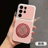 Aplicável à Capa de Celular Samsung S26 com Textura de Lichia A17 Dobradiça Rotativa A27 Suporte Magnético A56 Capa Protetora à Prova de Queda