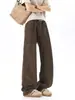 Jeans de trabajo color marrón melardo para hombre, nueva marca moderna 2026 estilo holgado recto pierna ancha pantalones largos para hombre