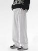 Pantalones deportivos negros de pierna recta para hombre, Otoño e Invierno, Marca de moda, Talla grande, Pantalones forrados de felpa, Pantalones largos deportivos casuales versátiles sueltos de moda