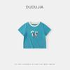 Camiseta Infantil de Manga Curta Dudu's Baby Verão Nova Camiseta de Meninos Verão Desenho Animado Top de Meninas Roupas Infantis Tendência