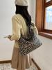 Bolso Tote Casual de Moda con Estampado de Leopardo de Gran Capacidad Estilo Lazy Bolsa de Compras Moda Lona de un Solo Hombro Bandolera para Mujer
