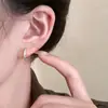 Aretes de aro retorcidos de diamantes completos para mujer, a la moda, de lujo ligero, diseño de nicho, estilo Ins, accesorios para la oreja elegantes y exquisitos