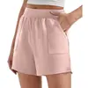 Shorts Color Crema para Mujer Verano Estilo Coreano Shorts Deportivos Cintura Suelta Adelgazantes Versátiles Ropa Exterior Shorts Deportivos de Color Sólido