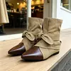 Botas vaqueras western patchwork 2026 con aumento interno de altura, botines de punta para mujer, nuevas botas Martin Knight adelgazantes para otoño e invierno