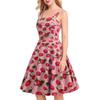 X Amazon eBayebay mujer europea y americana sexy tirantes solo estampado fresa vestido de péndulo grande en stock venta al por mayor
