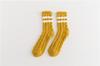 Calcetines de Otoño e Invierno para Mujer Espesados Calcetines de Luna Dos Rayas Piso Cálidos Coral Polar Para Dormir de Caña Media Toallas Caseras Calcetines para Dormir