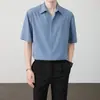 Jaqueta Casual Masculina de Verão Tendência de Marca Manga Curta Estilo Descolado Cool Cinco Pontos