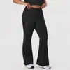 Calça Flare Esportiva Fitness de Alta Elasticidade Plus Size Europeia e Americana para Mulheres, Calça Casual de Yoga Emagrecedora e de Caimento Solto