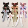 Grampos de Cabelo de Laço de Tricô Europeus e Americanos Mais Vendidos, Acessórios de Cabelo Doces Estilo Floresta de Fita Vazada, Venda Direta da Fábrica Acessórios de Cabeça para Crianças