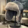 Nuevo sombrero Lei Feng de otoño e invierno para hombre, sombrero de invierno grueso y cálido para protección de orejas en ciclismo, sombrero de aviador a prueba de viento para exteriores para mujer