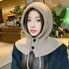 Nueva colección de invierno: Gorro de punto para mujer con forro polar y orejeras, un gorro y bufanda cálidos y resistentes al frío en uno, diseñado para hacer que tu cara se vea más pequeña