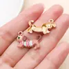 Pingente de Liga em Forma de Gota de Óleo de Cachorro Dachshund Desenho Animado, Filhote de Corpo Longo em Roupas Florais, Acessórios para Joias de Brincos e Chaveiros DIY