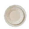 Vajilla de cerámica con relieve de encaje floral vintage estilo francés, que incluye cuencos de cerámica, tazas de café y platillos, platos llanos, platos de postre y platos ovalados